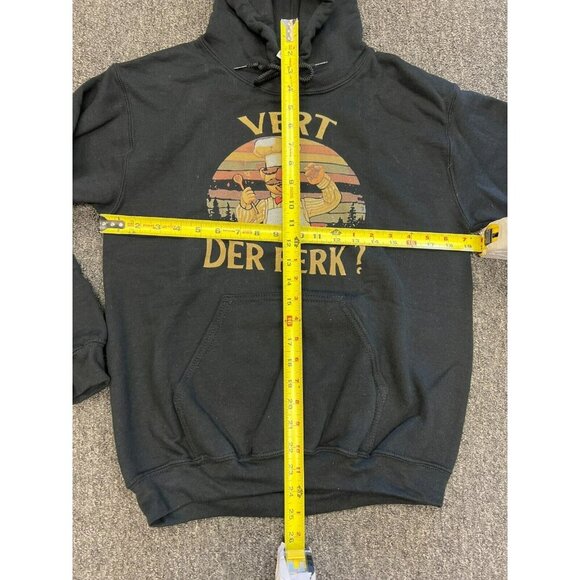 Gildan Vintage Vert Der Ferk Heavy Blend Kangaroo Pocket Chef Fun Black Hoodie S - Picture 7 of 12